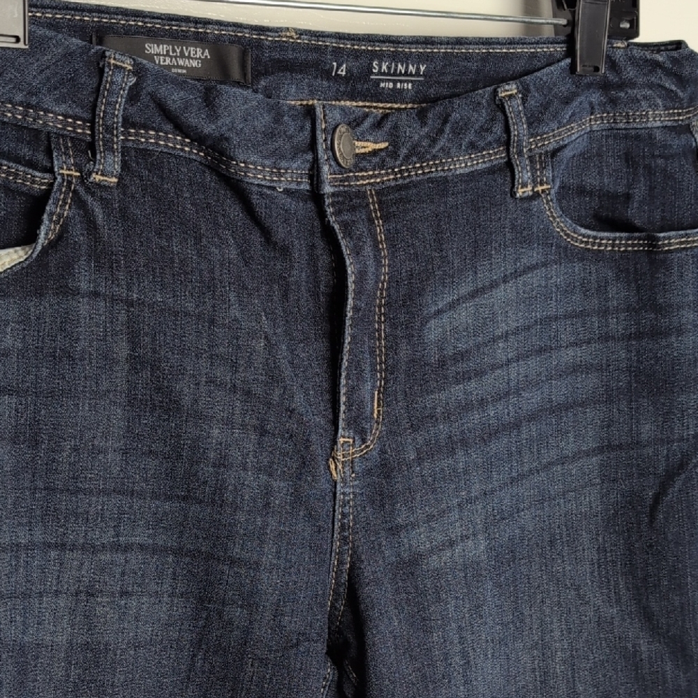 Simply Vera Vera Wang Dark Indigo Straight Leg Jeans - Picture 4 of 8